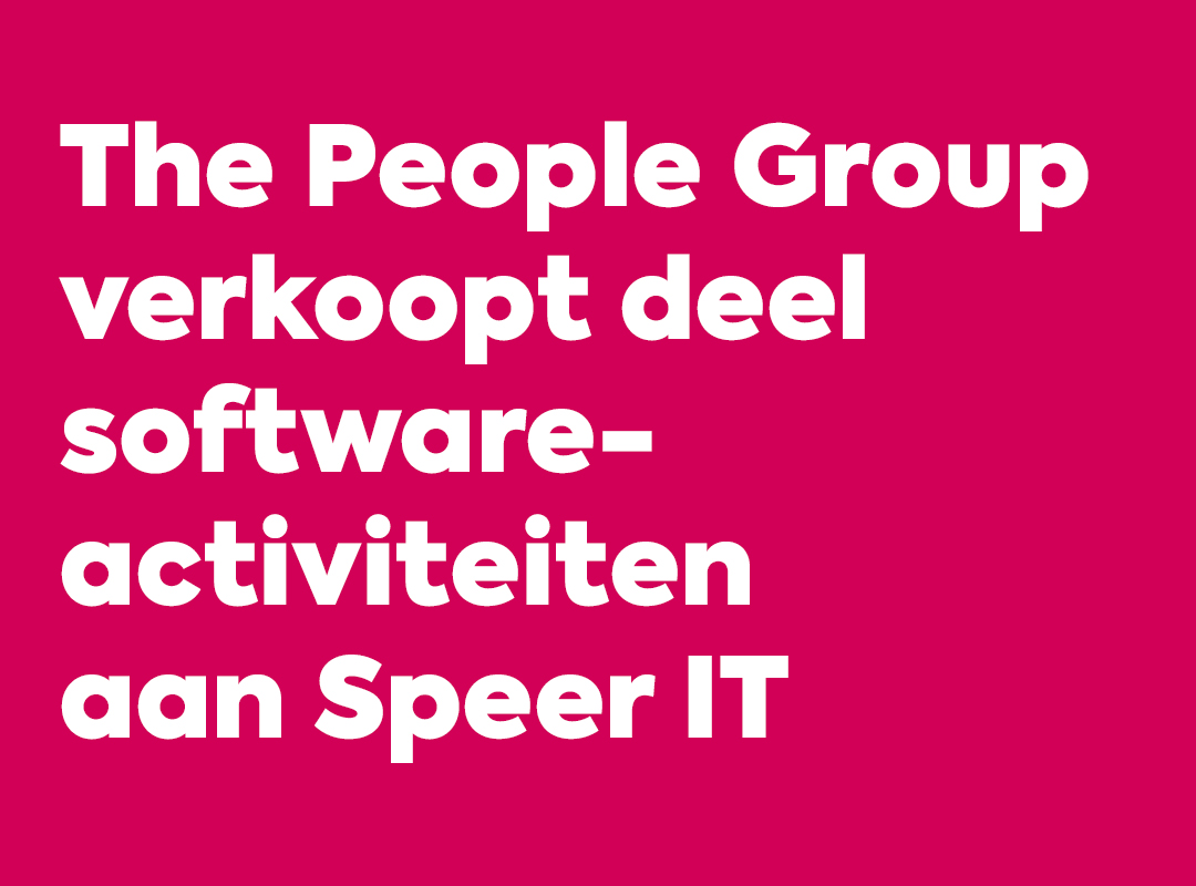 The People Group verkoopt deel softwareactiviteiten aan Speer IT